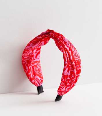 Pink Animal Print Knot Wide Headband