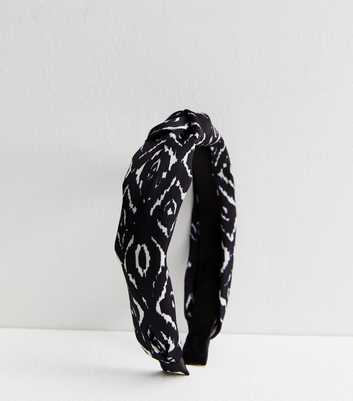 Black Ikat Knot Headband