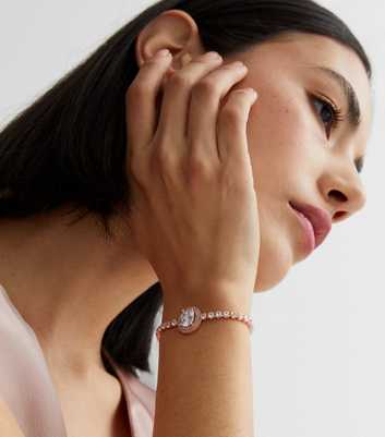 Rose Gold Cubic Zirconia Toggle Bracelet