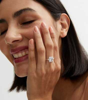 Crystal Cubic Zirconia Square Ring