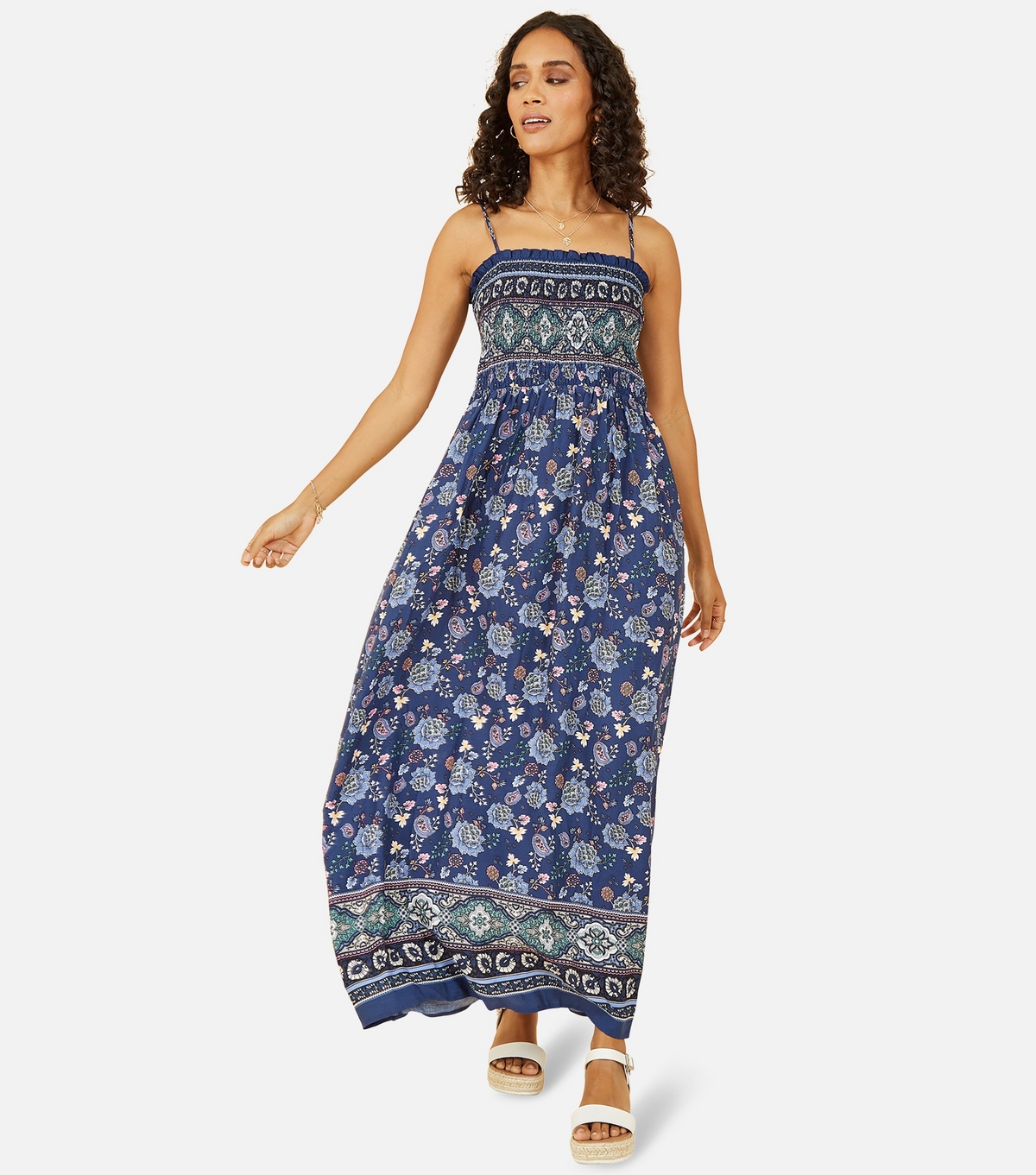 Women's Navy Square-Neck Maxi Dress Mela New Look