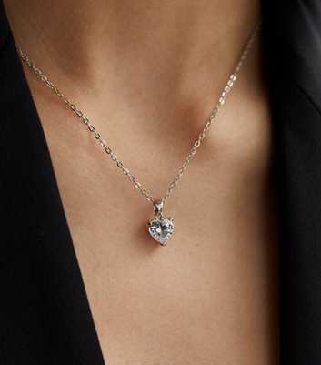 Crystal Cubic Zirconia Heart Pendant Necklace
