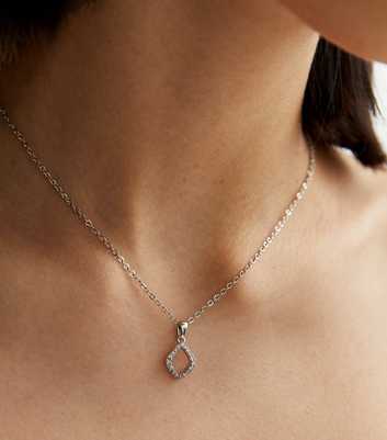 Crystal Cubic Zirconia Kite Pendant Chain Necklace