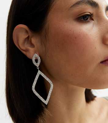 Crystal Diamanté Large Kite Drop Earrings