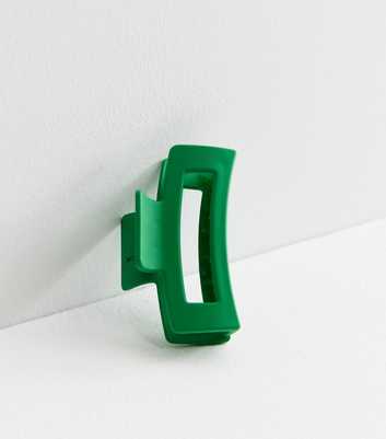 Green Matte Rectangle Bulldog Claw Clip
