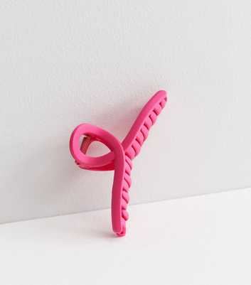Bright Pink Matte Skinny Swirl Claw Clip