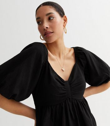 New look cheap black peplum top