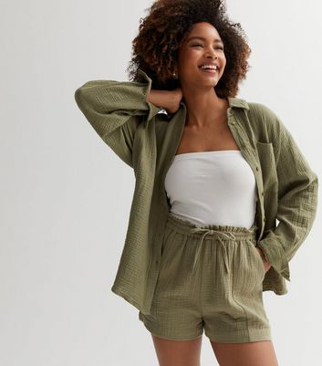 Plus size deals olive shorts