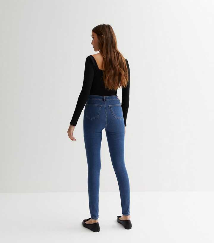 Blue High Waist Disco Super Skinny Jeans