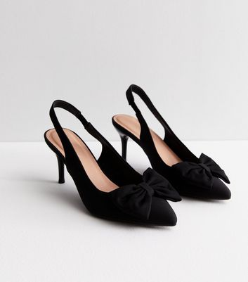 Slingback pumps store with bow