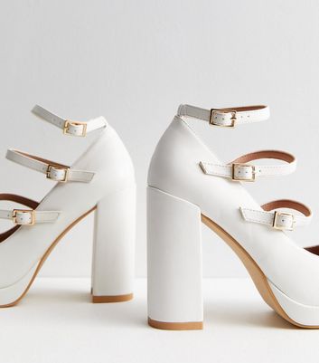 White heeled mary janes hot sale