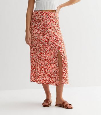 New look red sales leopard print skirt