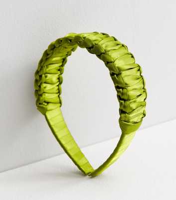 Green Woven Satin Headband