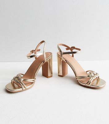 Gold mid heel hot sale sandals uk