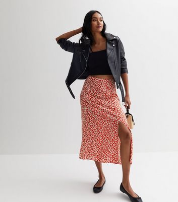 Patterned midi store skirt