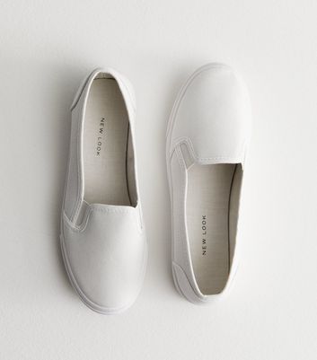 Canvas slip on shoes white hotsell