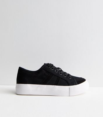 Flatform hot sale black trainers