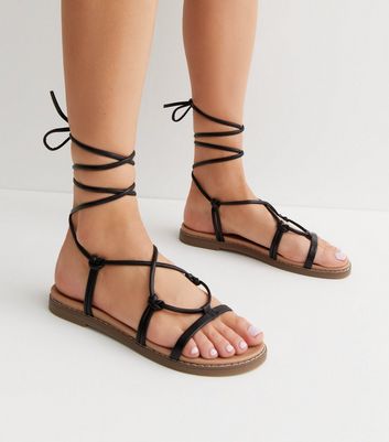 Strappy sale flat shoes