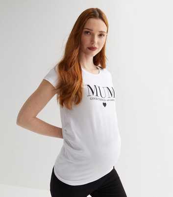 Maternity White Good Things Are Coming Logo T-Shirt