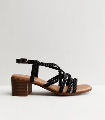 Buy Linzi Black Kira Strappy Diamante Block Heeled Sandals from Next USA