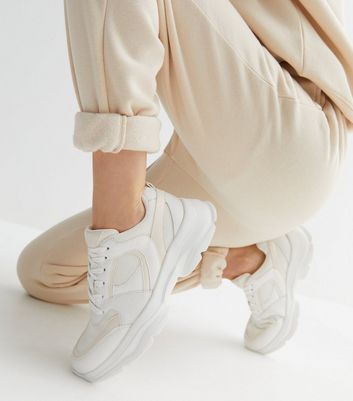 White chunky trainers new on sale look