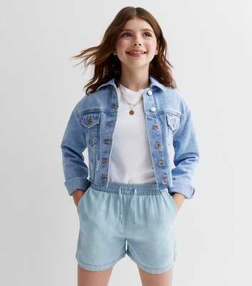 KIDS ONLY Pale Blue Denim Elasticated Shorts