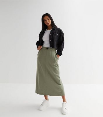 Long khaki skirts in style outlet 2018