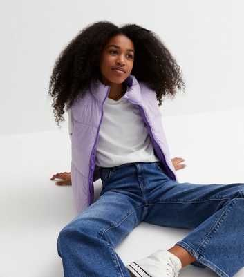 KIDS ONLY Lilac Padded High Neck Sleeveless Gilet