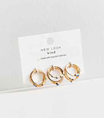 9 Pack Gold Mixed Gem Stacking Rings