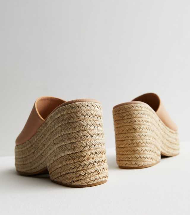 Cream Espadrille Wedge Mules New Look