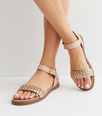 Gold 2025 footbed sandals