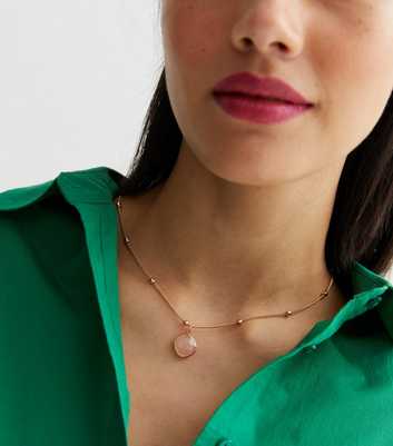 Pink Semi Precious Pendant Necklace