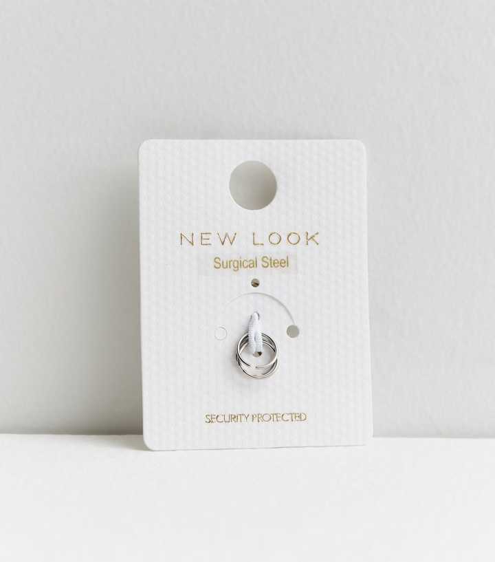 3 Pack Silver Nose Rings