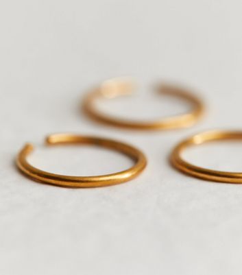 Amazon.com: 14k Gold Nose Rings Hoops for Women, Small Thin Cartilage Nose  Piercing Jewelry Earrings (Gold, 3pcs- 8mm 22g) : Handmade Products