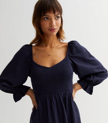 Long sleeve sale navy dress uk