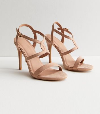 Nude sandal heels new hot sale look