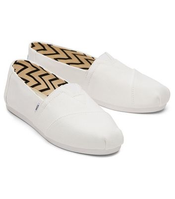 TOMS White Canvas Slip On Espadrilles New Look