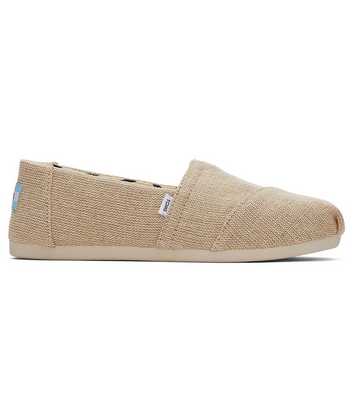 TOMS Off White Natural Canvas Slip On Trainers
