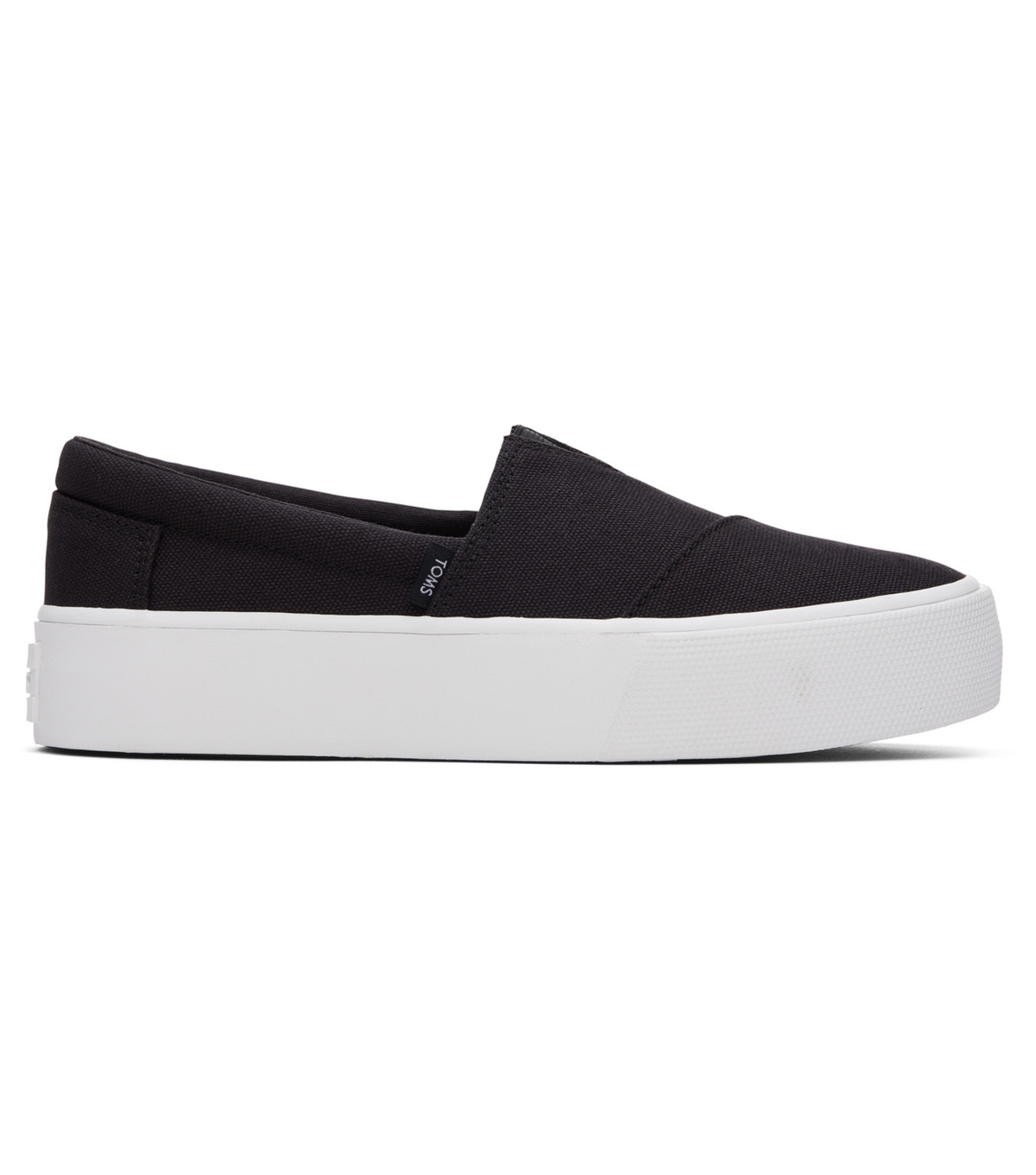 Women's Black Canvas Chunky Slip On Espadrilles Toms New Look