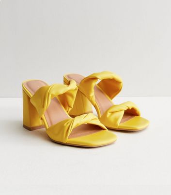 Yellow mule sandals hot sale