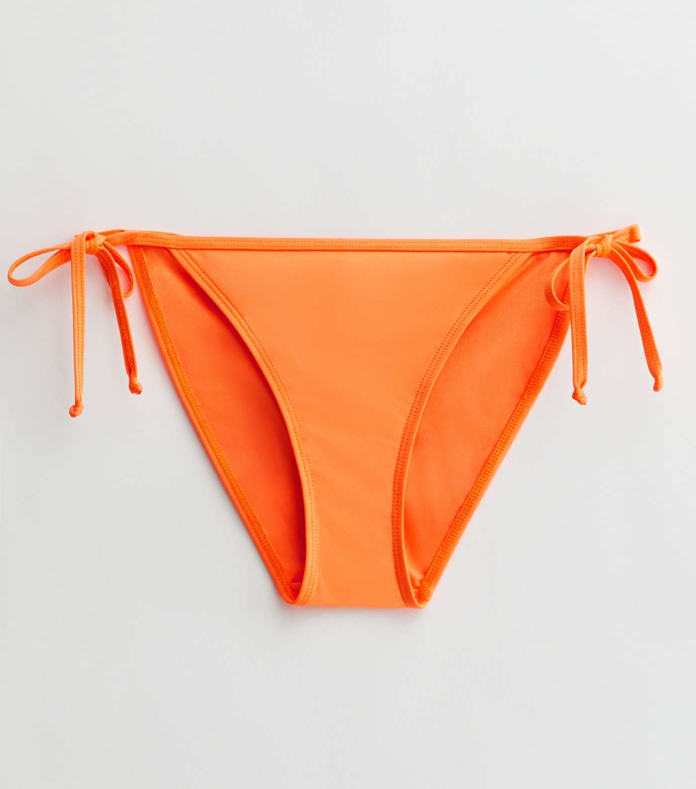 Bright Orange Tie Side Bikini Bottoms Image 5