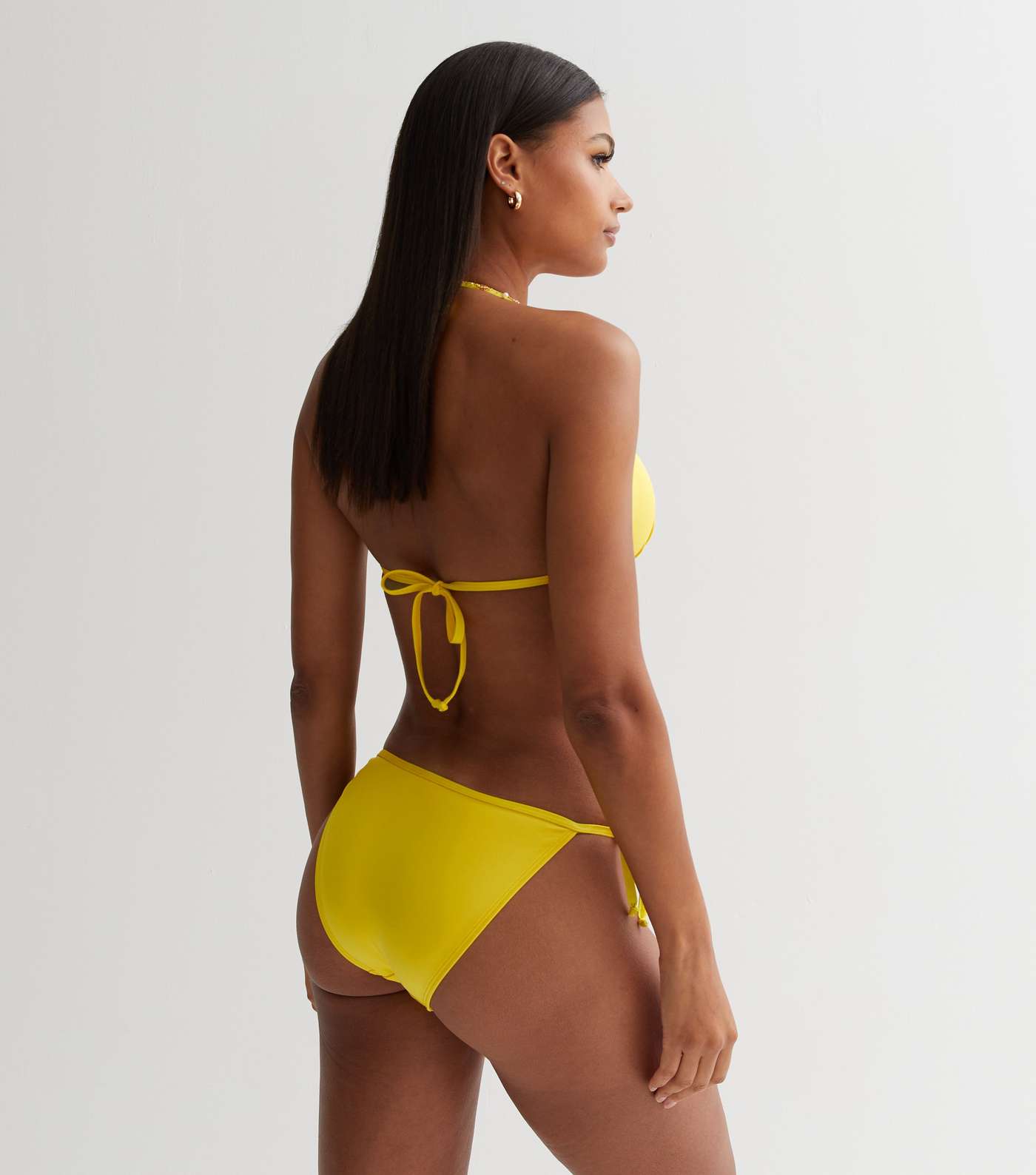 Yellow Tie Side Bikini Bottoms Image 4