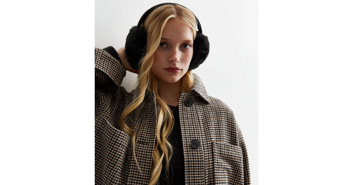 Black Faux Fur Ear Muffs | New Look