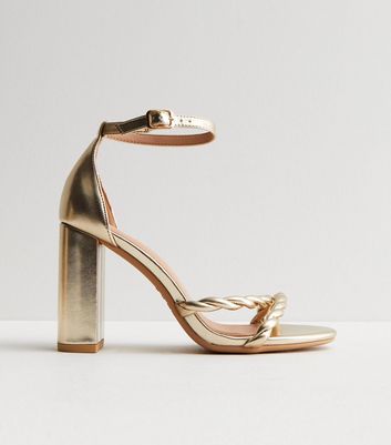 Gold block heel shoes on sale uk