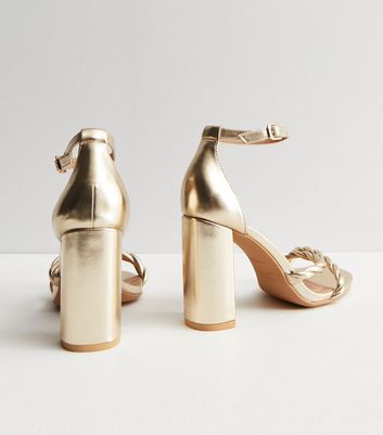 Unisa Metallic Gold Chunky Block Heel Sand… | Chunky block heels, Heels,  Block heels sandal