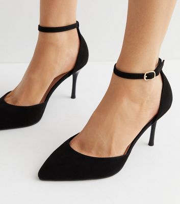 Black shoes mid heel on sale