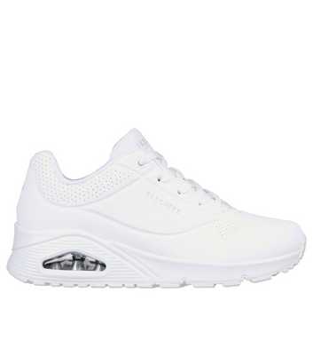 Skechers White Wedge Uno Stand On Air Trainers