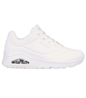 Skechers White Wedge Uno Stand On Air Trainers New Look