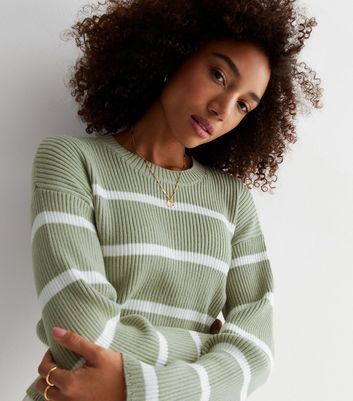 Green shop striped sweater