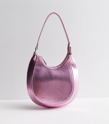 Public Desire Mid Pink Metallic Shoulder Bag New Look